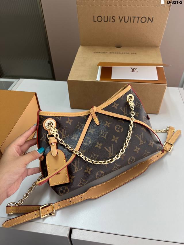 芯片版本 Lv凯瑞奥Carryallbb购物袋 新款购物袋 背上秒变气质女神 D-321-2尺寸26×16折叠盒飞机盒