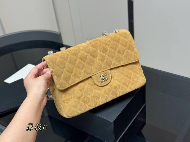 无盒 Chanel 磨砂棕色 香奈儿贝嫂包 大五金 新色上线 精致的高级配色 菱格链条包 两个字经典呀 尺寸.30Cm