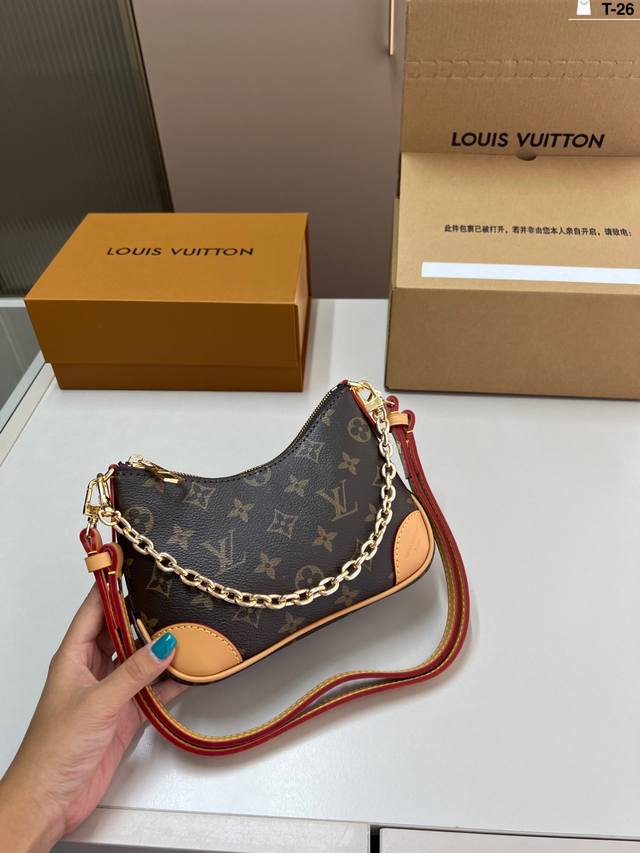 芯片版本 Lv Mini牛角包 Vintage 经典单肩包 单肩斜挎都无敌好看百搭！ T-26尺寸20×11折叠盒飞机盒