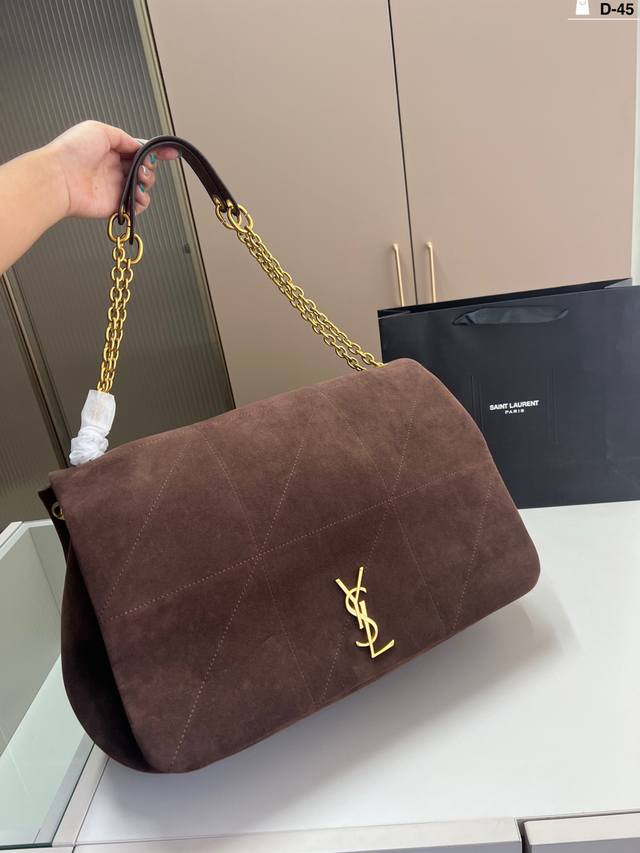 Ysl圣罗兰Jamie托特包 麂皮绒 Saint Laurent 爆款包 Jamie 皮质细腻韧性强 D-45尺寸40×26折叠盒