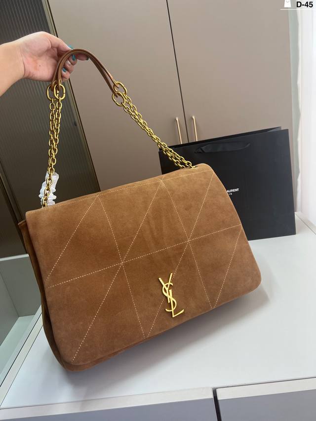 Ysl圣罗兰Jamie托特包 麂皮绒 Saint Laurent 爆款包 Jamie 皮质细腻韧性强 D-45尺寸40×26折叠盒