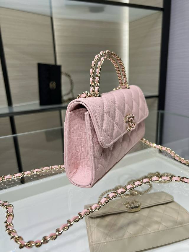 Ohanel 25S 新款 本季最火的小球牛皮Kelly手柄包 樱花粉 Ap4170Y 尺寸:18*10*4.5Cm Ohanel 25S 新款 本季最火的小球牛皮Kelly手柄包 樱花粉 Ap4170Y 尺寸:18*10*4.5Cm