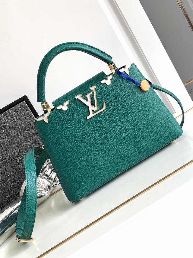 特级原厂 M23263 绿贝壳 动态芯片版 皮料是意大利A级皮料是在于品质、五金、面料、手工、油边、A级出品 尺寸:27X18X9Cm