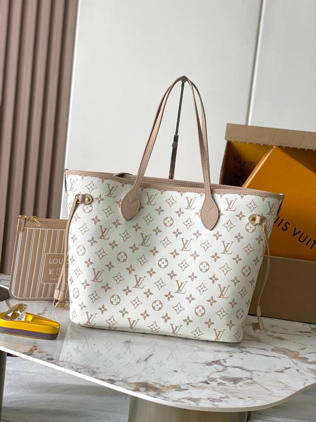 特级Mb163C芯片版原厂皮 本款 Neverfull Inside Out 中号手袋 型号：M25665 材料：A级全钢五金，进口原厂面料 包装：全套原厂免税