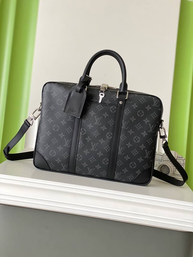 正品级 M46457 36.5×27.5×6 Voyage 黑花公文包 顶级原单 变码芯片