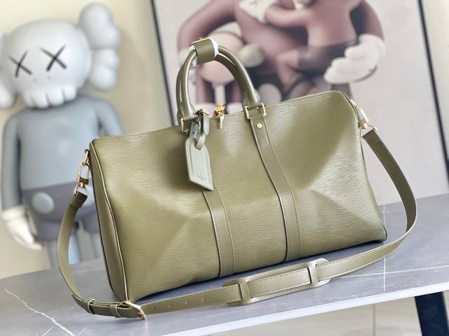 出厂价p 变码芯片 本款M15180水波纹红色，15181水波纹绿色 Keepall Bandouliere 45 旅行袋取材 Monogram Heritag