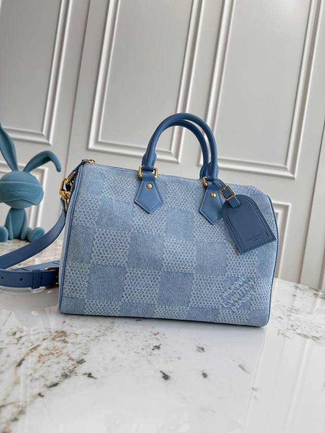 独家背景 动态芯片 顶级原单 +半钢五金Mb163C芯片版原厂皮 本款 Speedy30BandoulièRe手袋 型号：M00203牛仔 材料：A级全钢五金，