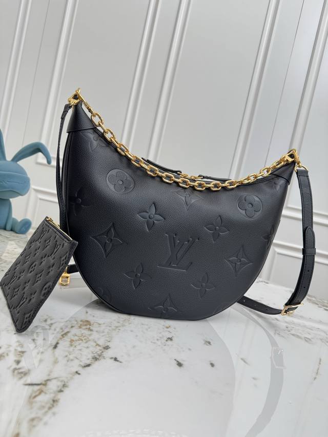 顶级原单，163C01芯片 M46725黑色 M46739米白 M46738杏色 本款 Loop Hobo 手袋选用柔软 Monogram Empreinte