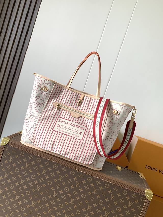 顶级原单，变码芯片 M11948杏色印花 M15124猫咪印花 Neverfull BandoulièRe Inside Out Gm 手袋以 Monogram