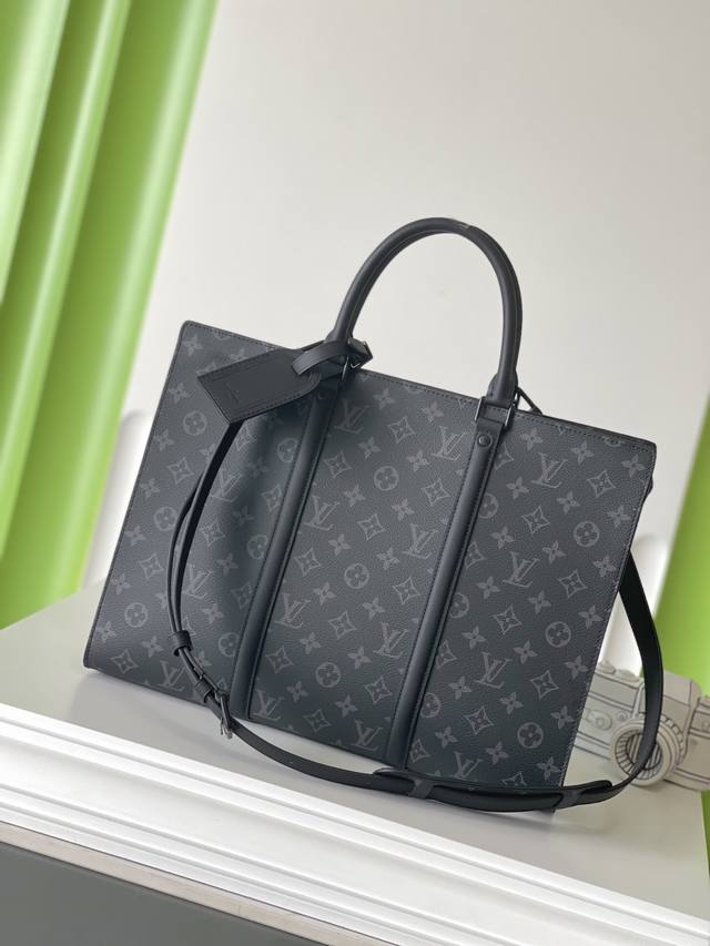 正品级 M45265 31×39×8.5 Sac Plat 黑花公文包 顶级原单 变码芯片