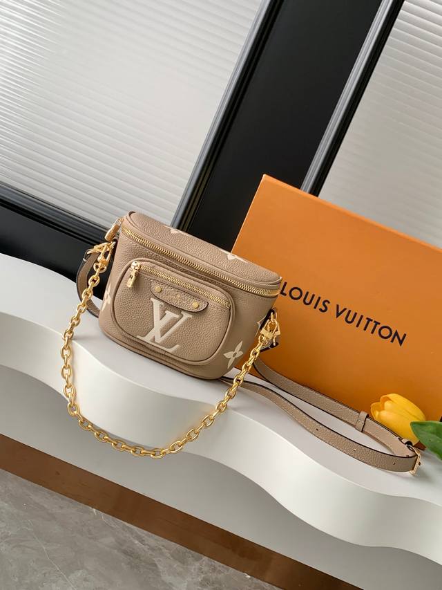 动态163C芯片 顶级原单加强版 M12753焦糖色M83219杏印 M83275米白 M46917黑色 顶级原单本款 Mini Bumbag 手袋为 Mono