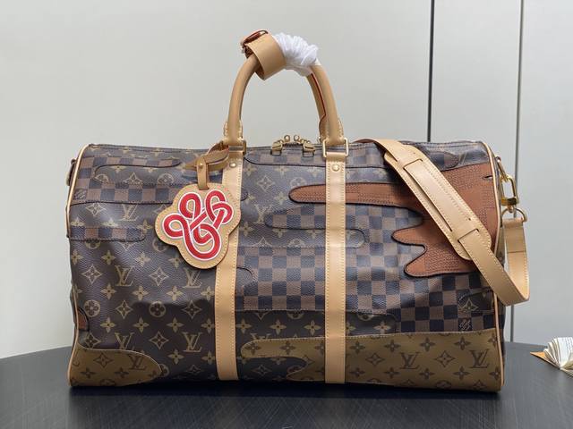 原单精品 M26119老花拼色 拼接拼色旅行袋 Keepall BandoulièRe 50 旅行袋 本款 Keepall BandoulièRe 50 旅行袋 原单精品 M26119老花拼色 拼接拼色旅行袋 Keepall BandoulièRe 50 旅行袋 本款 Keepall BandoulièRe 50 旅行袋