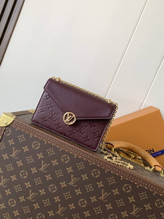 出厂价P 顶级原单，变码芯片 M13569黑色M13570 灰 M25814 酒红 链条 压花 Portefeuille Chane Rosy 这款Rosy链式