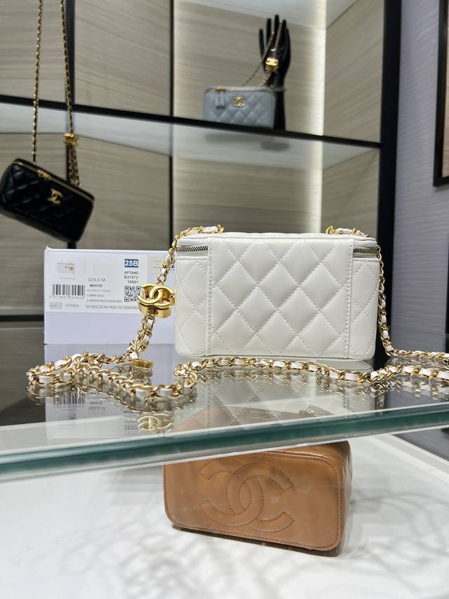 Ohanel 25B新款 长款化妆盒子 双C扣 可调节链条 进口羊皮 Ap5120Y 尺寸17X9.5X8