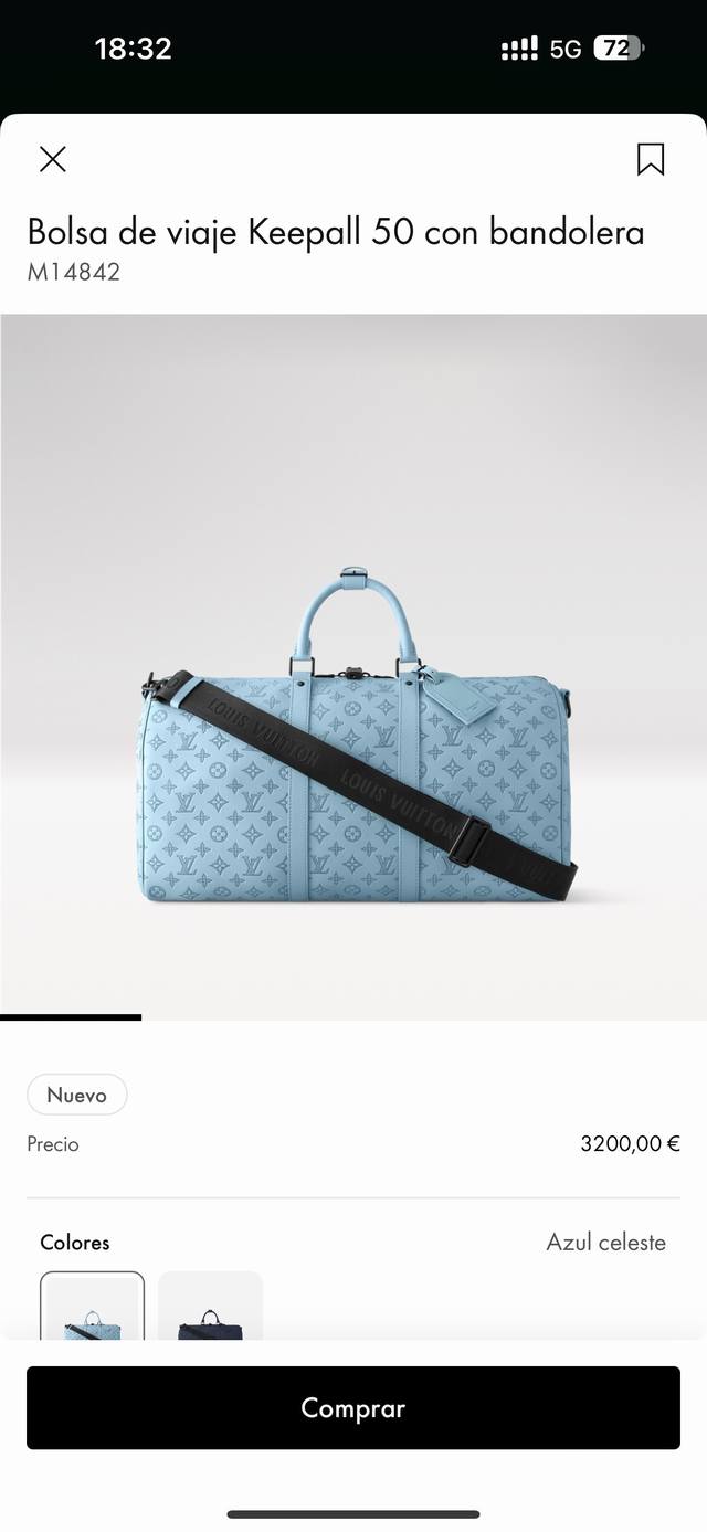 M14842 [163C01动态芯片] 这款优雅的Keepall 50旅行包，周末度假的理想选择，采用浮雕Monogram Shadow小牛皮制成。标志性的品牌