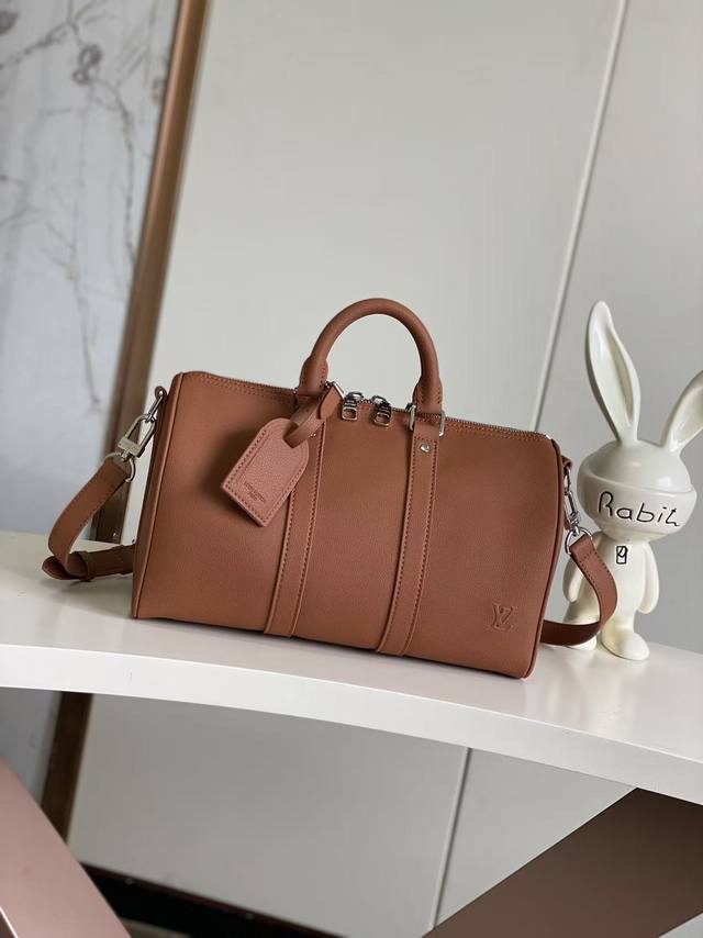 海原外单 独实家拍 半钢163芯片 M25980棕色 全皮旅行袋 Keepall BandoulièRe 35手袋 这款实用百搭的Keepall Bandoul