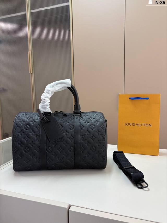 Louisvuitton 路易威登 Lv Keepall 35 Monogram 旅行袋 单肩斜挎手提包袋 男女通用机场包 实物拍摄 N-35尺寸35×21