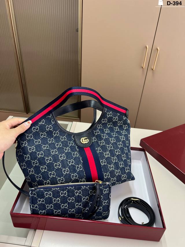 Gucci酷奇托特包 百搭经典 闭眼入 复古高级 还配一条长肩带 可斜挎 D-394尺寸27×18配盒