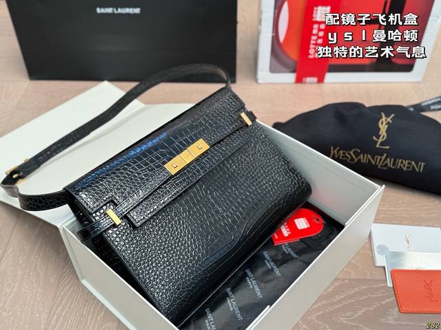 鳄鱼纹 配镜子飞机盒 圣罗兰 Ysl 曼哈顿 经典系列 独特的艺术气息 颜值高 集美必入 尺寸 28 20