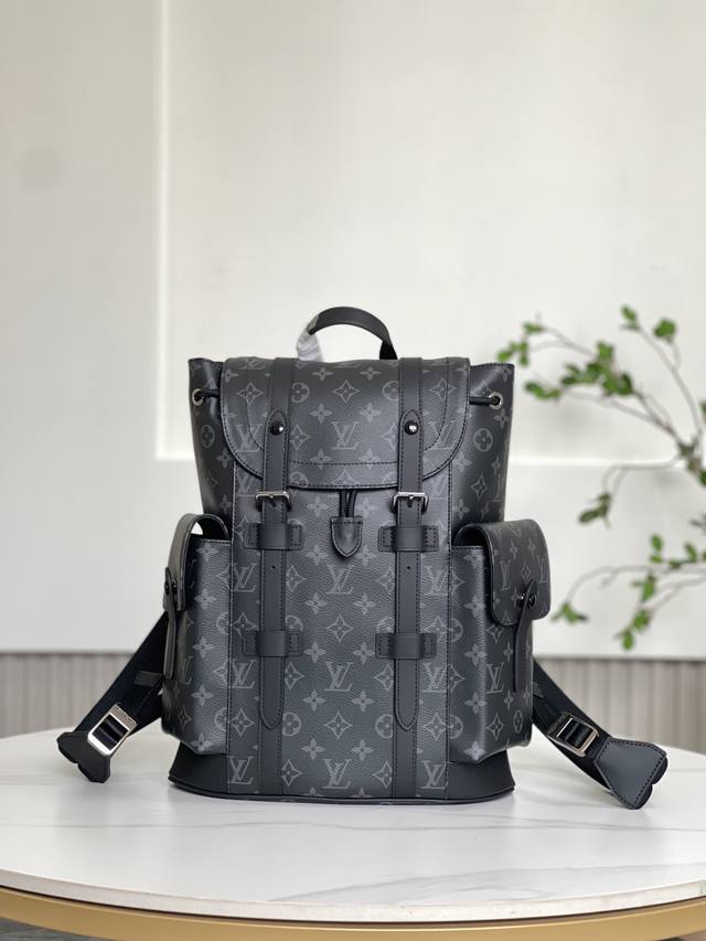 双11特价 小号41379黑花 全新不退换 32 X 39 X 12 厘米 长度 X 高 X 宽 Monogram Eclipse Reverse 涂层帆布 牛