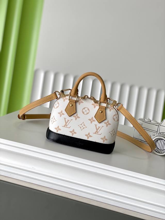 厂价 。 最高版本原厂皮顶级原单配专柜全套包装 顶级原单 实物实拍 M46895 尺寸: 18×12×8Cm Nano Alma 白花贝壳包