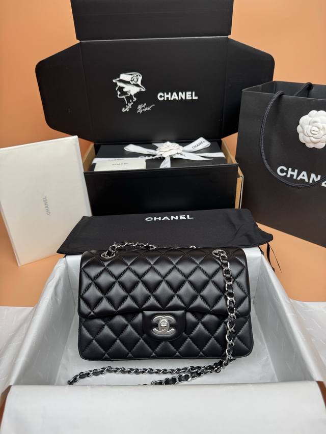 原厂皮 系列 :23Cm 顶级升级版 时尚与经典融为一体，永不过时 皮料：原厂进口黑色羊皮 五金：全钢银色 Size：W23×H14.5×6Cm 型号：A111