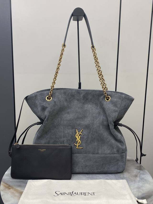 原厂皮 都市灰磨砂 古金 全Ysl 新款Jamie 4.3 Large pochon磨砂皮腋下包，设计师真的太懂消费者需要什么了吧很多托特包的设计都没法让颜值和