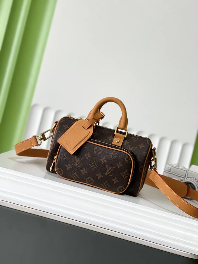 正品级 M14981 25×15×11 Keepall 老花枕头包 顶级原单 变码芯片