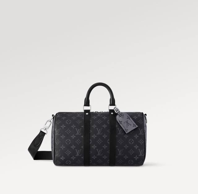 动态芯片 M46655 黑花M22765压花 顶级原单本款 Keepall BandoulièRe 35 手袋借 Monogram Eclipse 涂层帆布传递