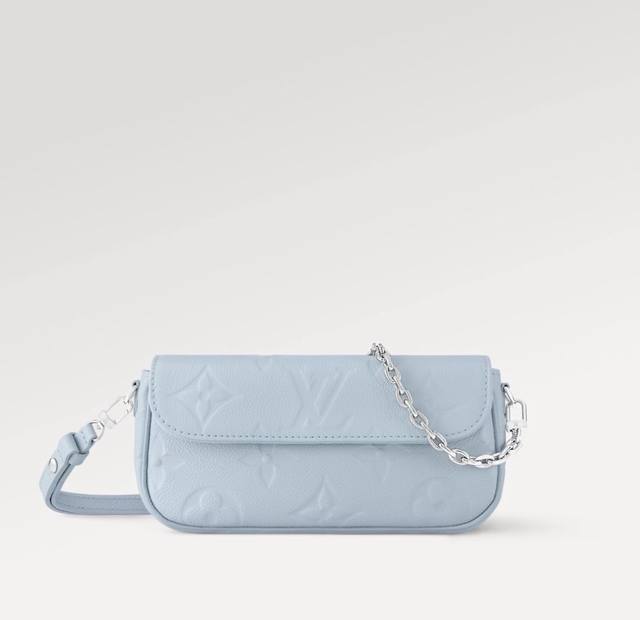 pM83637蓝色 顶级原单 变码芯片 头层牛皮 对版出货M82210米白 M82154黑色 M82211灰色Wallet On Chain Ivy 手袋于 M