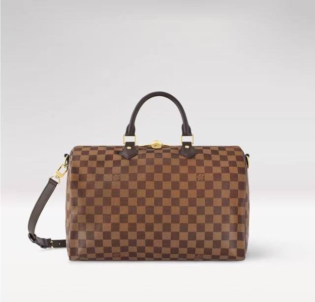 动态163C01芯片 N40591啡格35 新版五金 顶级原单M41111啡格35 独家背景实拍 Speedy 系列手袋原为 1930 年代的旅行者而设计，其名