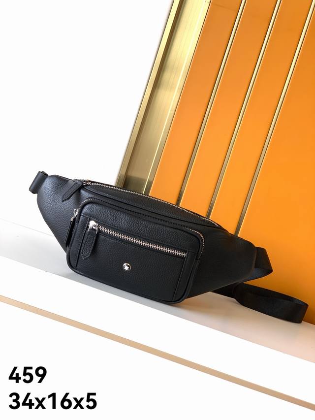 腰包型号：新款459#顶级原版货万宝荔枝纹小牛皮，质感柔软，专柜同款，绝对高端货。高纤专柜裡布，专柜五金配件，质量超赞。尺寸：34X16X5--
