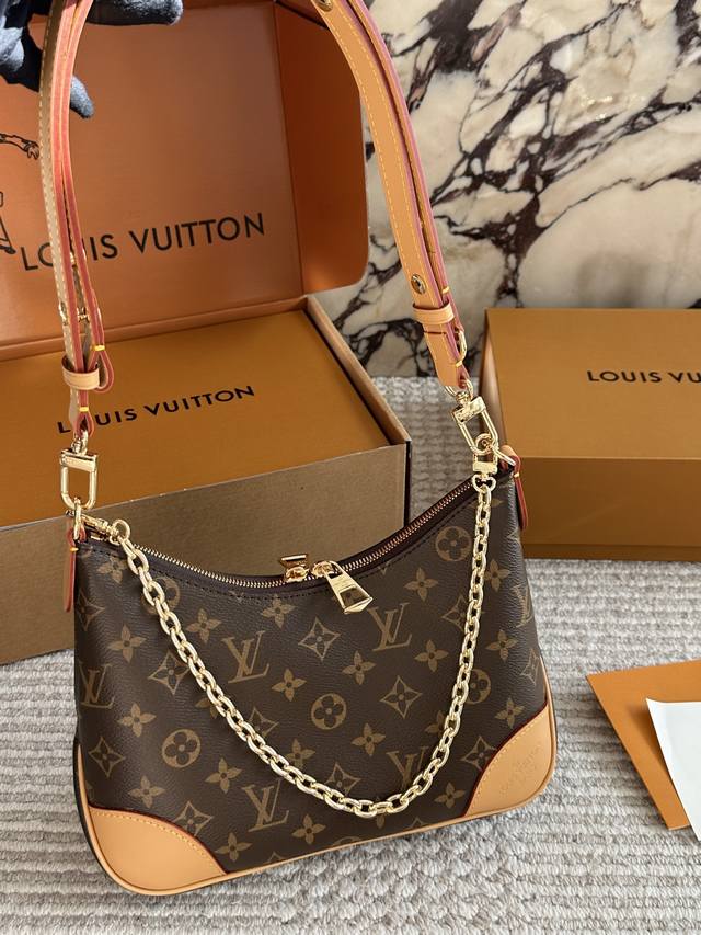 配盒 Size：29*16Cm L家 中古款牛角包 Vintage 经典单肩包 配置肩带链条 单肩斜挎都无敌好看百搭！