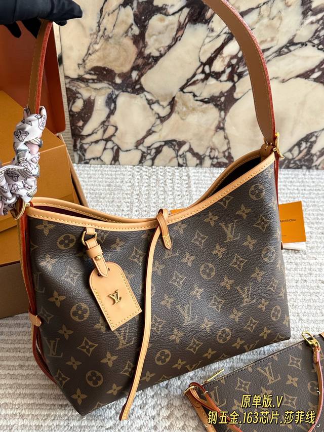 原单版 顶级原单 全钢五金 送内胆 送丝带 Lv Neverfull火了很多年啦，老花购物袋届也有了新伙伴。Carryall=可以装下你的日常必备物品啦 单肩、