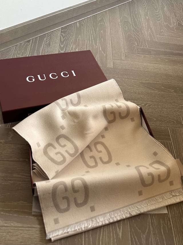 羊绒 配盒 原单羊绒围巾 Size：38*180Cm Gg 王牌羊绒围巾 无敌好卖的一款 必须种草的第一条围巾