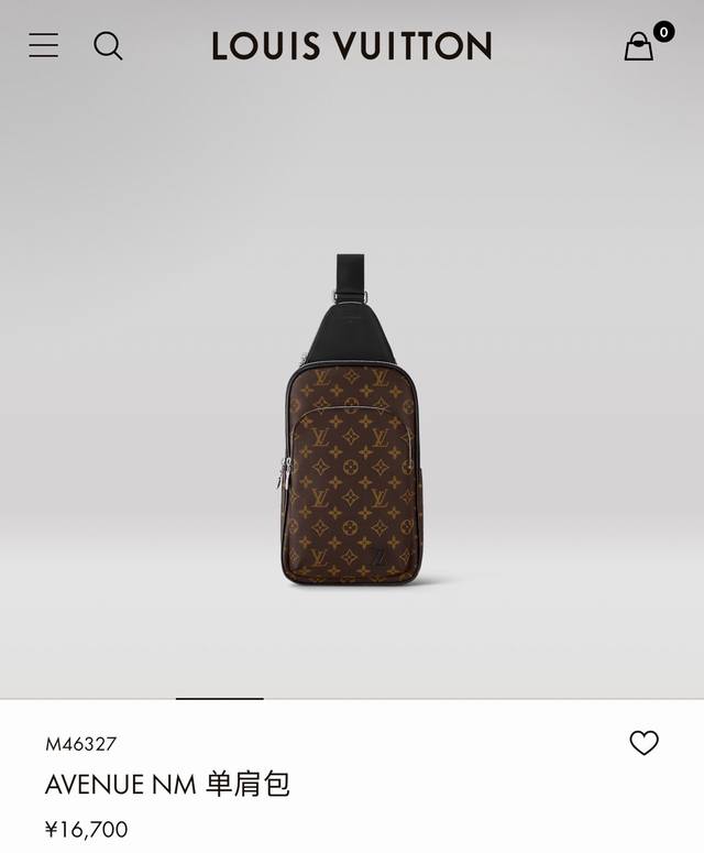 顶级原单 变码芯片 款号:M46327老花 本款 Avenue 单肩包取材 Damier Graphite 帆布，为正面外袋点缀路易威登巴黎标识皮革贴饰。可调节