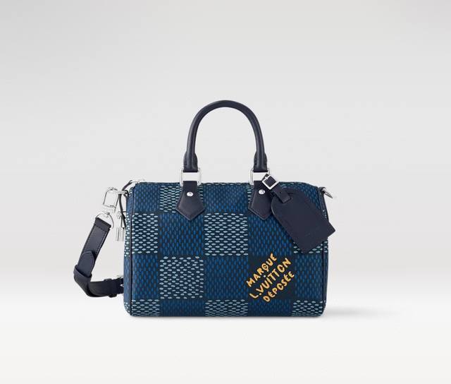 700 163C01 芯片 N40691兰色格子顶级原单Speedy 25 BandoulièRe 手袋 本款 Speedy 25 BandoulièRe 手袋