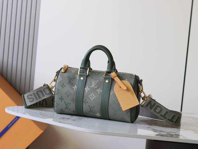 顶级原单 163动态芯片 M26930军绿色 男包Speedy枕头包 Keepall BandoulièRe 25 手袋 本款 Keepall Bandouli