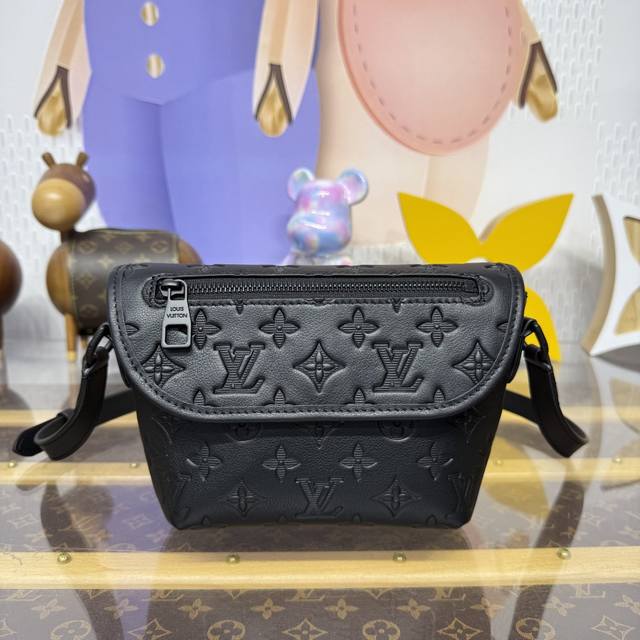 出厂全套包装163C M12636黑压花 M14794灰压花 M12806 DDD 本款 Pulse 迷你手袋取材 Monogram Eclipse 涂层帆布，