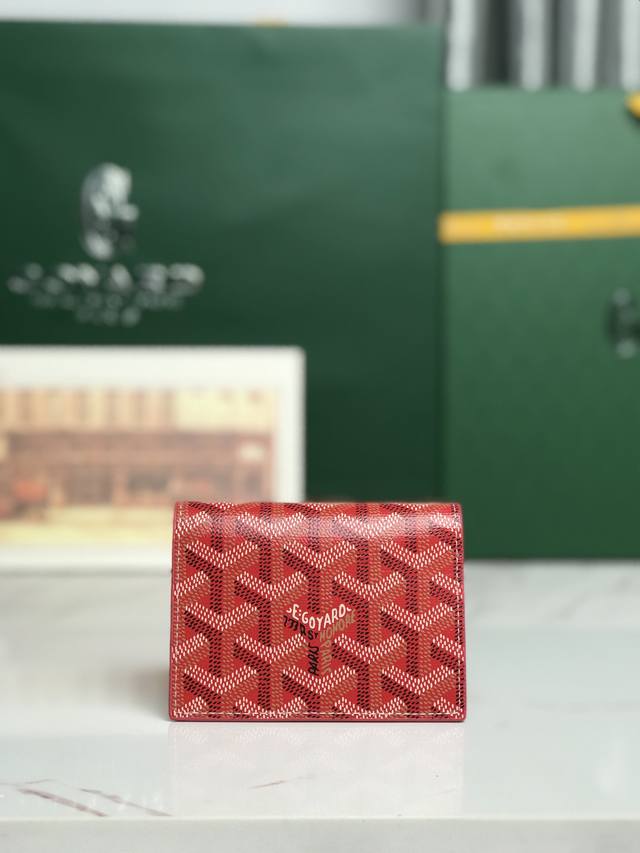 正品级 DDD Goyard 卡片夹Cardcase 日常搭配必备单品 DDD 暗黑限量出货 DDD 使用专属钱包的对版定制光面皮对角针线完美内部黄色部分为对版