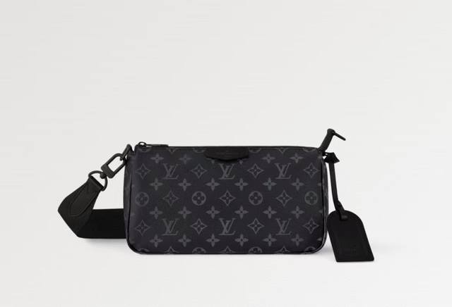 调价顶级原单 动态变码芯片 M11741 本款Pochette Accessoire Xl手袋取材Monogram Eclipse涂层帆布，以俊朗笔触重绎199