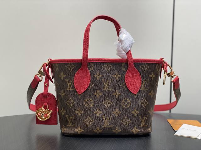 出厂价P 顶级原单 M28318老花红色 双面购物袋子母包 当季新款 Neverfull Inside Out Bb 手袋 本款 Neverfull Insid