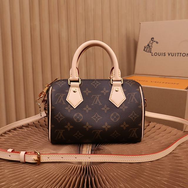 特级全钢 独家精品 新版M46234皮肩带# DDD 本款 Speedy BandoulièRe 20 手袋采选 Monogram 帆布、牛皮革饰边和织物内衬，