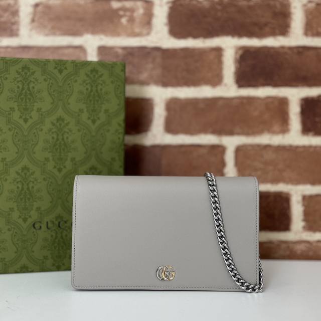 顶级原单gucci顶级专柜品质，实物实拍！款号：790060浅灰色，尺寸：宽20X高12.5X侧宽4Cm