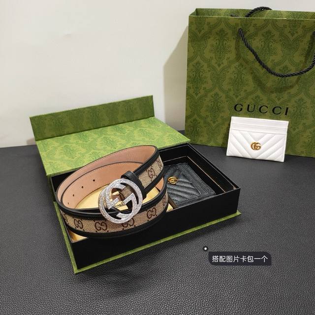 古奇官网同步高端专供货，搭配图片卡包，配图片款礼盒包装，官网同步原单面料，精细缝制，高端树膏磨砂底，看货看品质带宽3.5Cm，高清实拍大图，保质保量