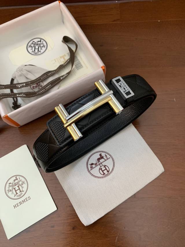 配正版包装，原单精品，爱马仕精品钢扣，真空电镀马拉车精品打磨，正版同步， 皮纹清晰质感舒适 版型时尚高档 宽度3.8Cm 高清实拍大图 ，保质保量