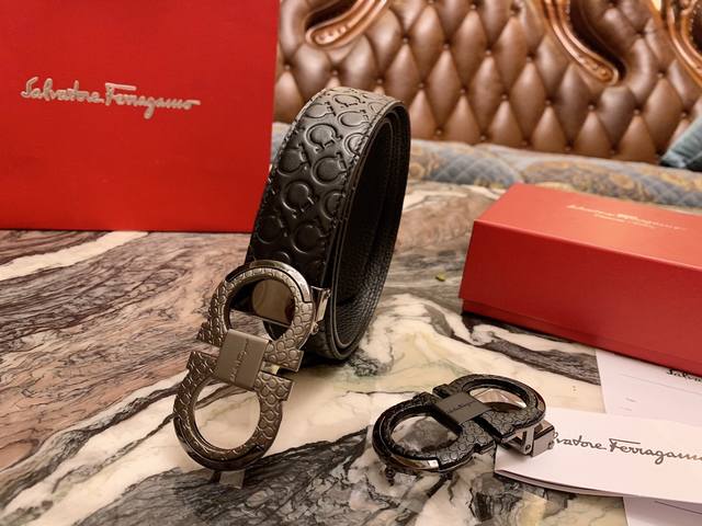 一条带一个扣 Dd一条带两个扣 礼物礼物菲拉格慕 Ferragamo 原版ferragamo新款8字 同步皮带 尺寸3.5Cm，双8互扣式金属配件，专柜最新款花
