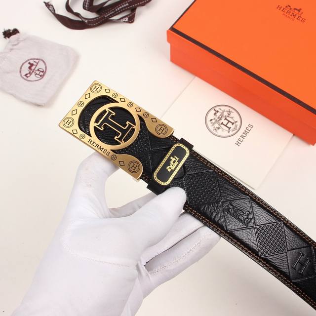 愛馬仕 專櫃包裝 精品純鋼扣頭!真空電鍍 帶身 雙面採用牛皮剪裁製作!質量保證!寬度:3.8Cm 愛馬仕 專櫃包裝 精品純鋼扣頭!真空電鍍 帶身 雙面採用牛皮剪裁製作!質量保證!寬度:3.8Cm