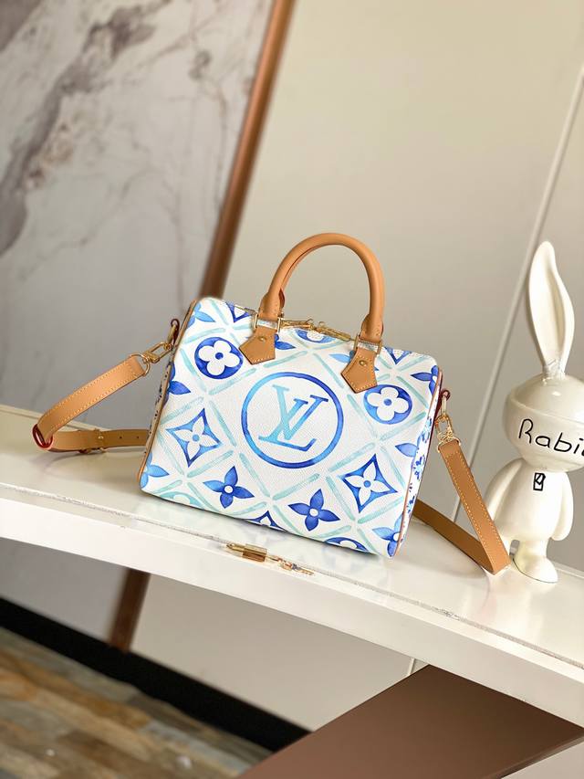 海原外单 独实家拍 动态芯片 M11264蓝色 本款 Speedy Bandoulière 25 手袋向 1930 年代的 Speedy 旅行袋采撷灵感，以 M