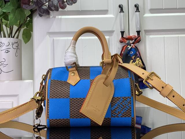 顶级原单 Speedy 18 Bandoulière Damier Pop 手袋 N40611红色 N40534绿色 N40595蓝色 格子 Speedy 18